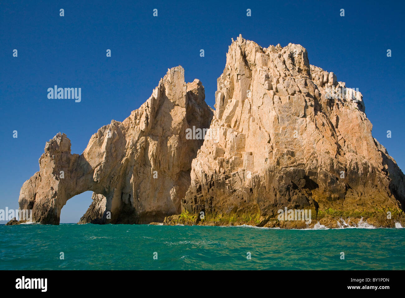 The Lands End Arch in Cabo San Lucas, Mexico at midday Stock Photo
