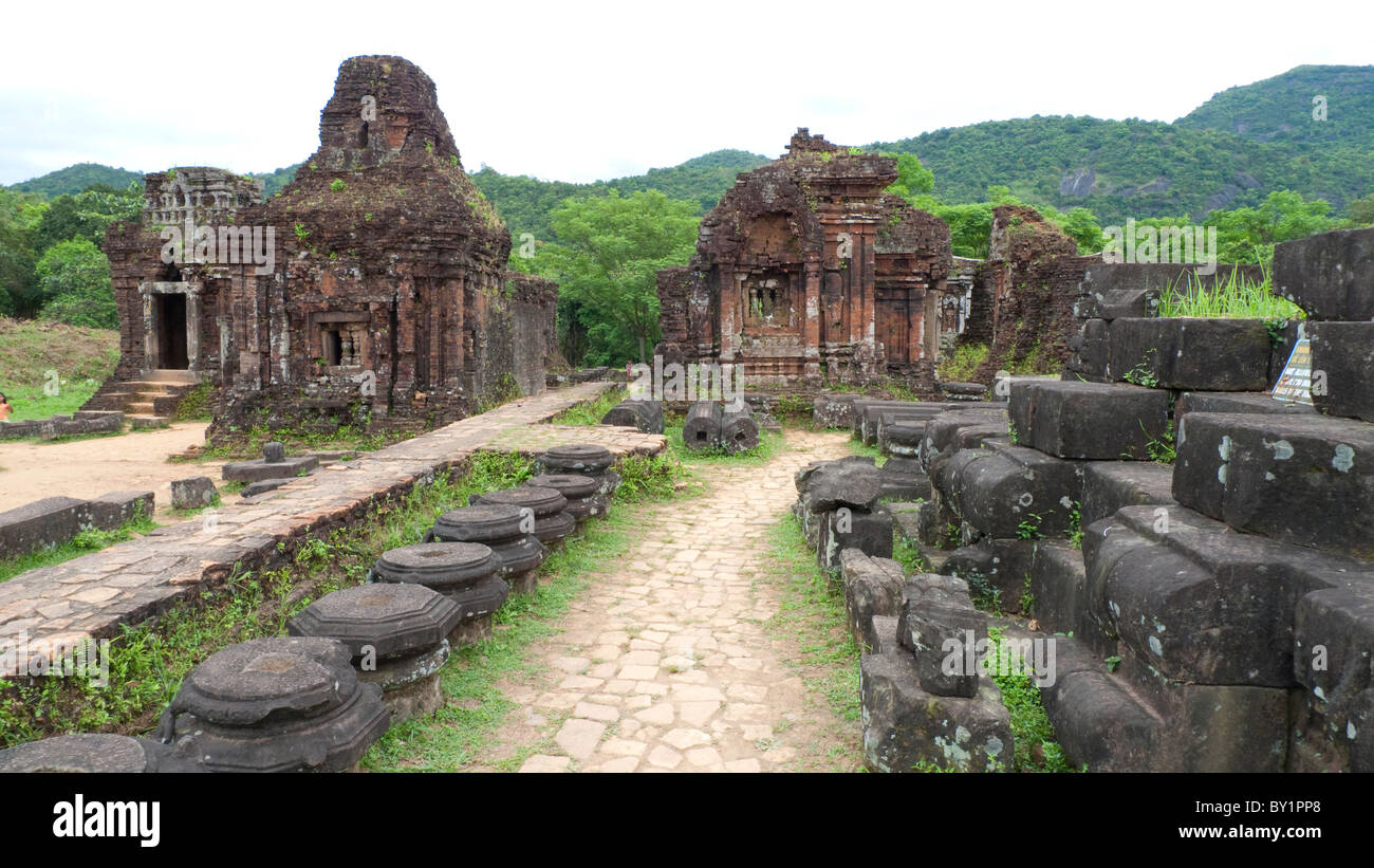 My Son, ruins of temples in the jungle. UNESCO World Heritage Site, most important remains of the ancient kingdom of Champa Stock Photo