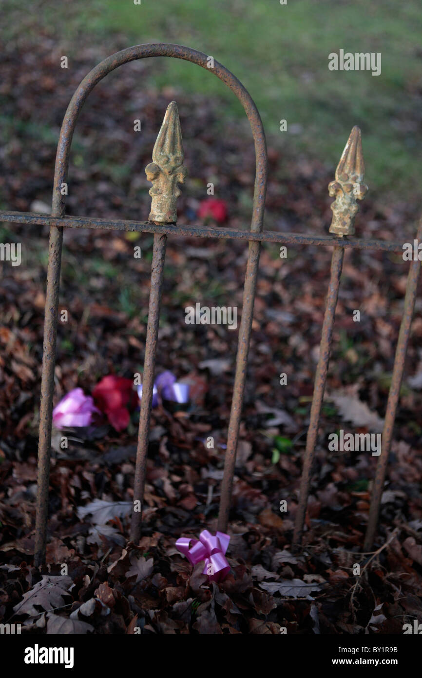 Iron railings at Church and Graveyard , Wales UK Stock Photo