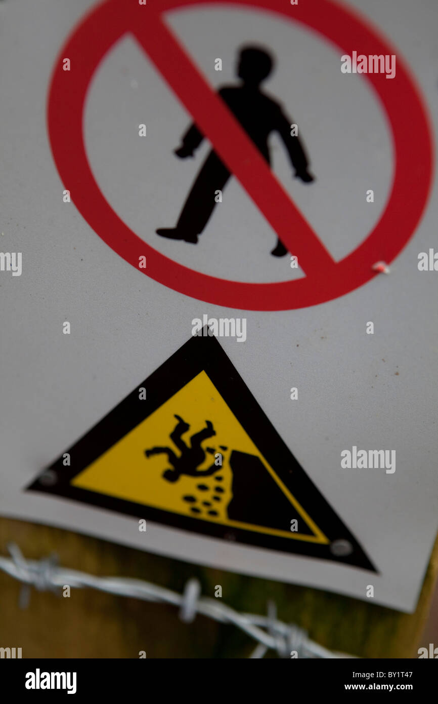 Signage on the route of a walk in Wales Stock Photo - Alamy