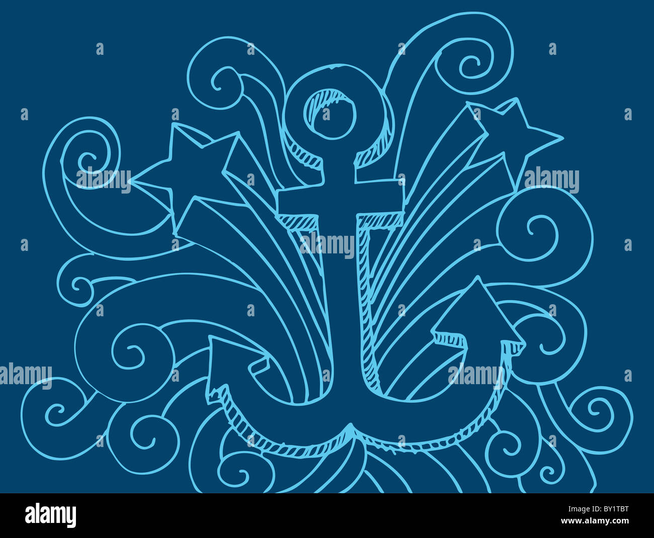 A hand drawn sketch of a anchor drawing Stock Photo - Alamy