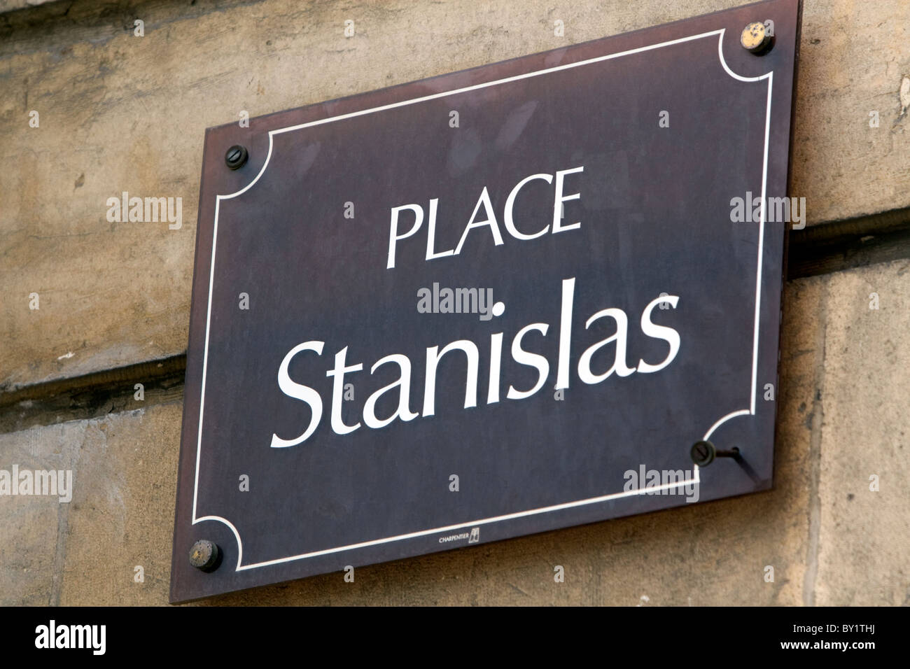 Sign for Place Stanislas in Nancy, France. Stock Photo