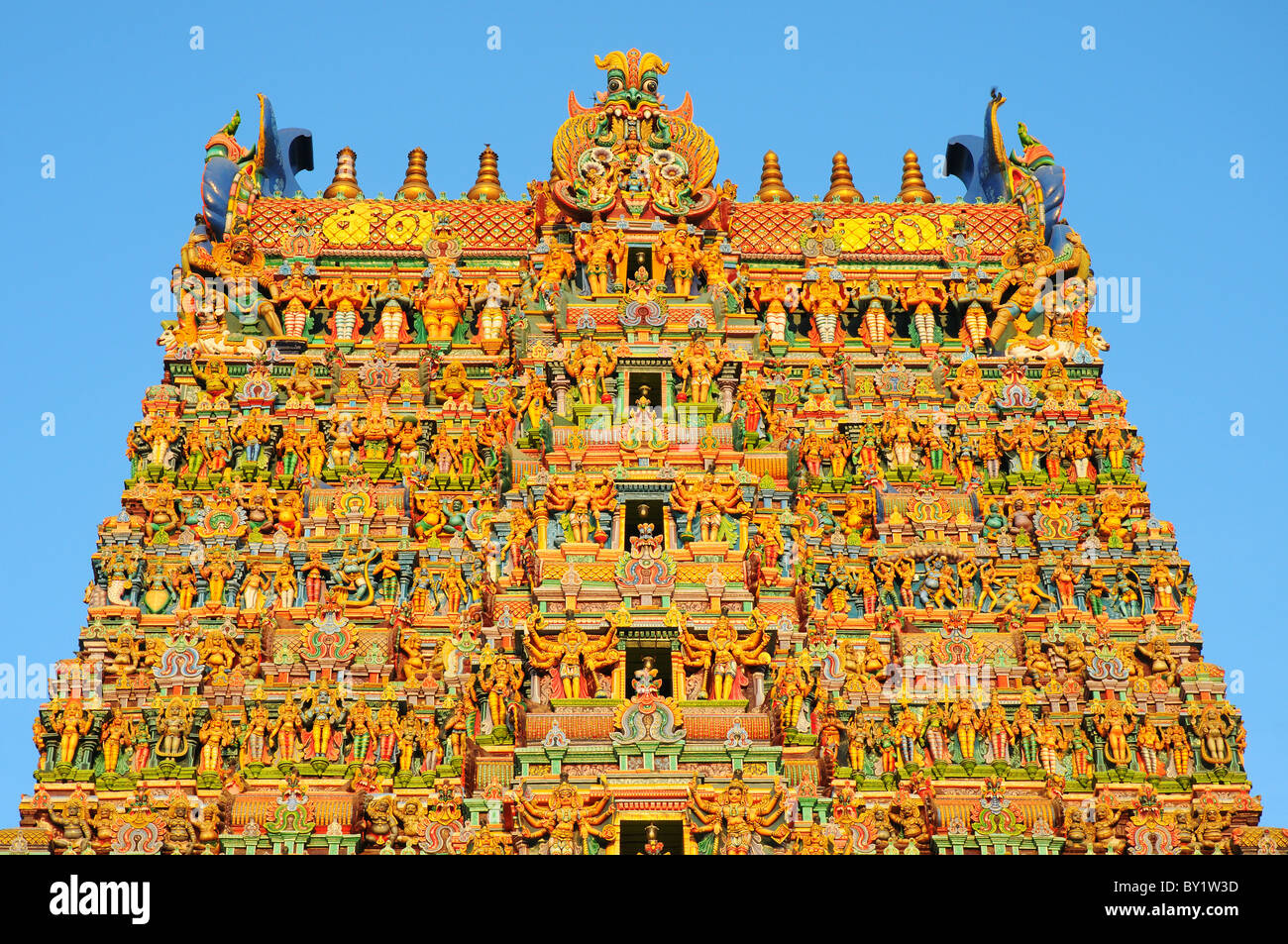 The Meenakshi Temple at Madurai in South India Stock Photo