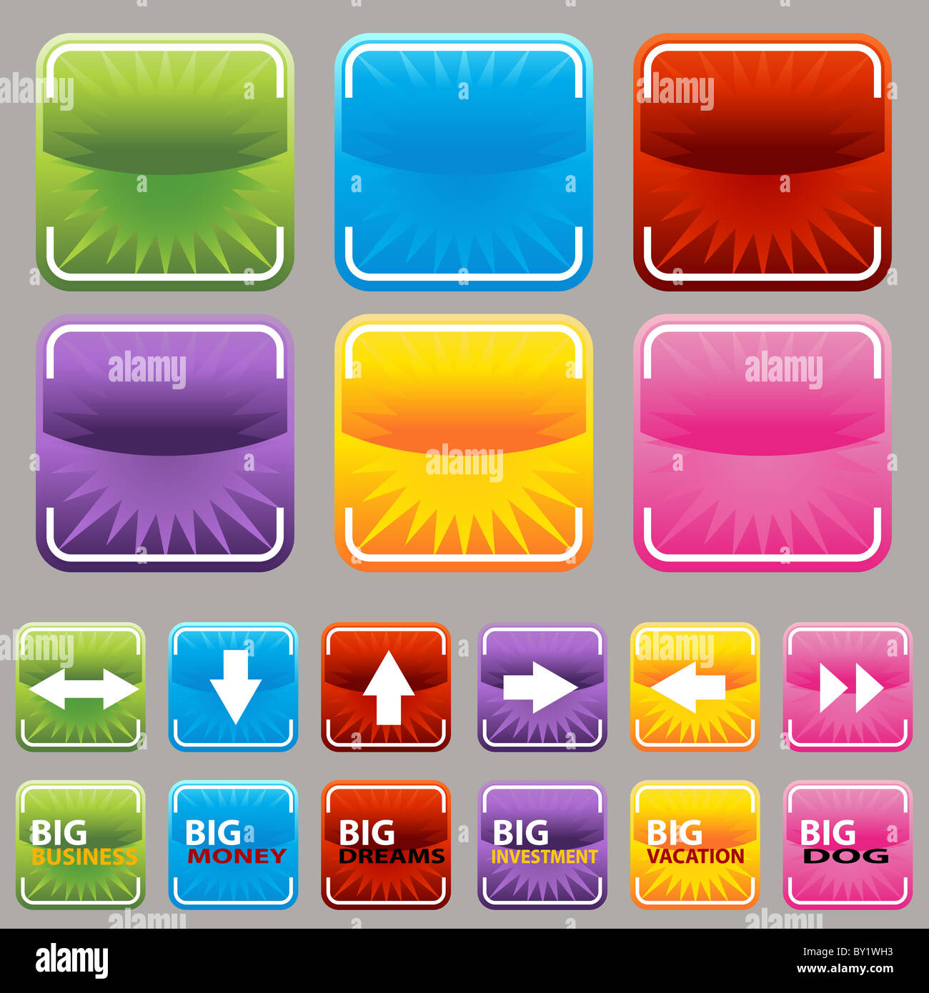 Square Button Set Stock Photo - Alamy