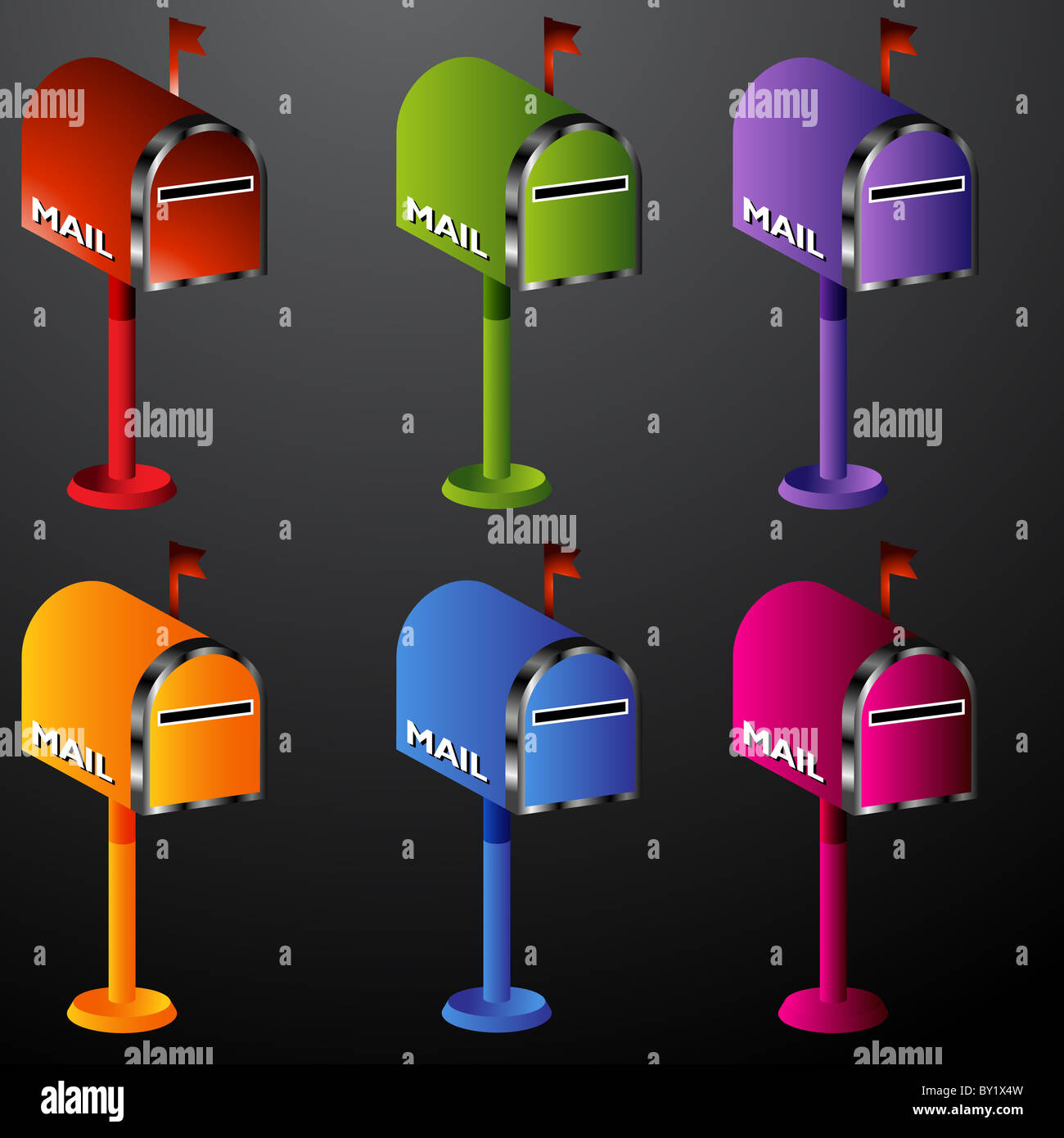 An image of a mailbox icon set Stock Photo - Alamy