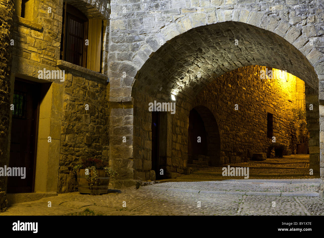Village of Ainsa, Huesca, Spain Stock Photo