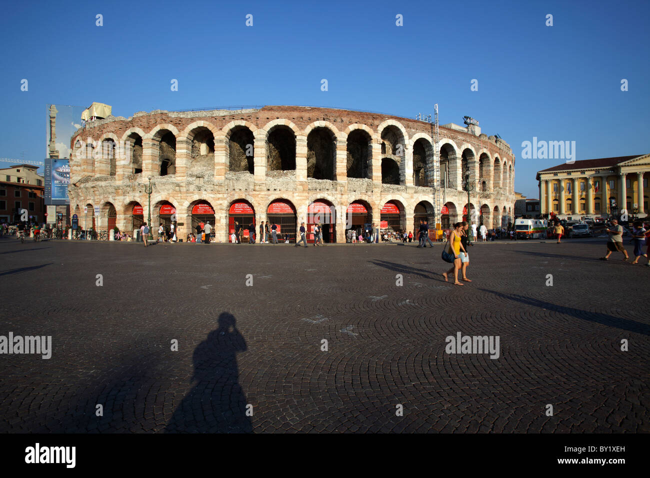 The Roman Arena in Piazza Bra, Verona, Italy Stock Photo