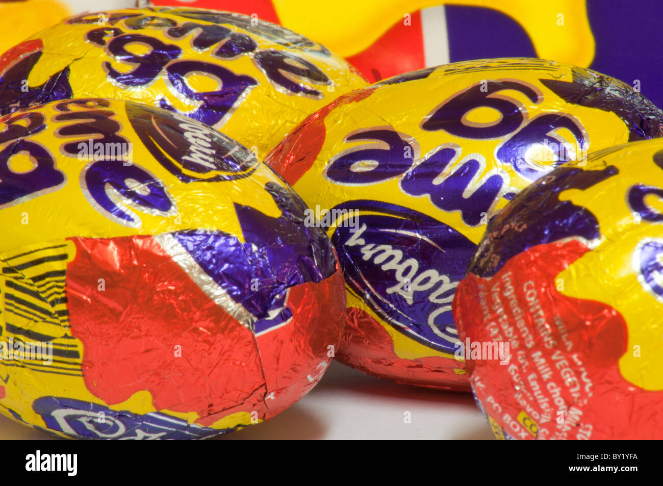 cadbury chocolate creme egg multi pack close up with various eggs in ...