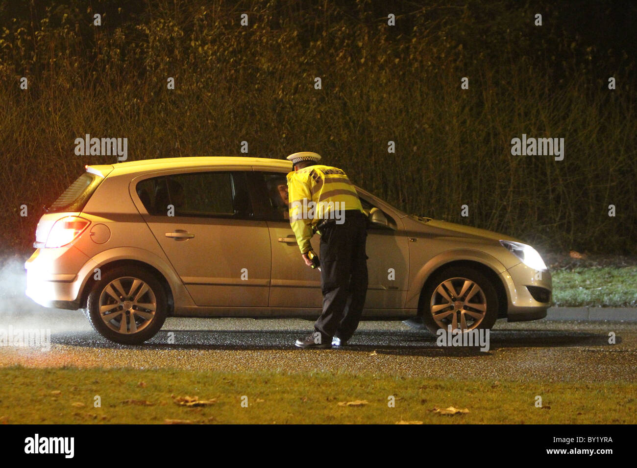 Christmas drink drive initiative by Thames Valley police in the city of Milton Keynes, England, UK. Stock Photo