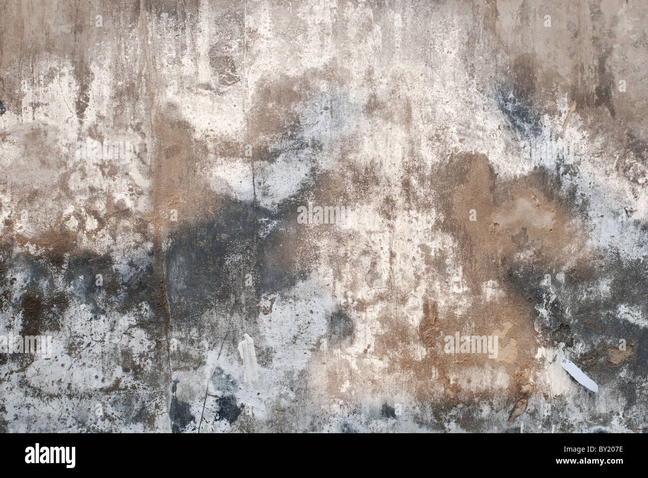 Detail Of A Concrete Wall With Cracks And White Mold Stock Photo