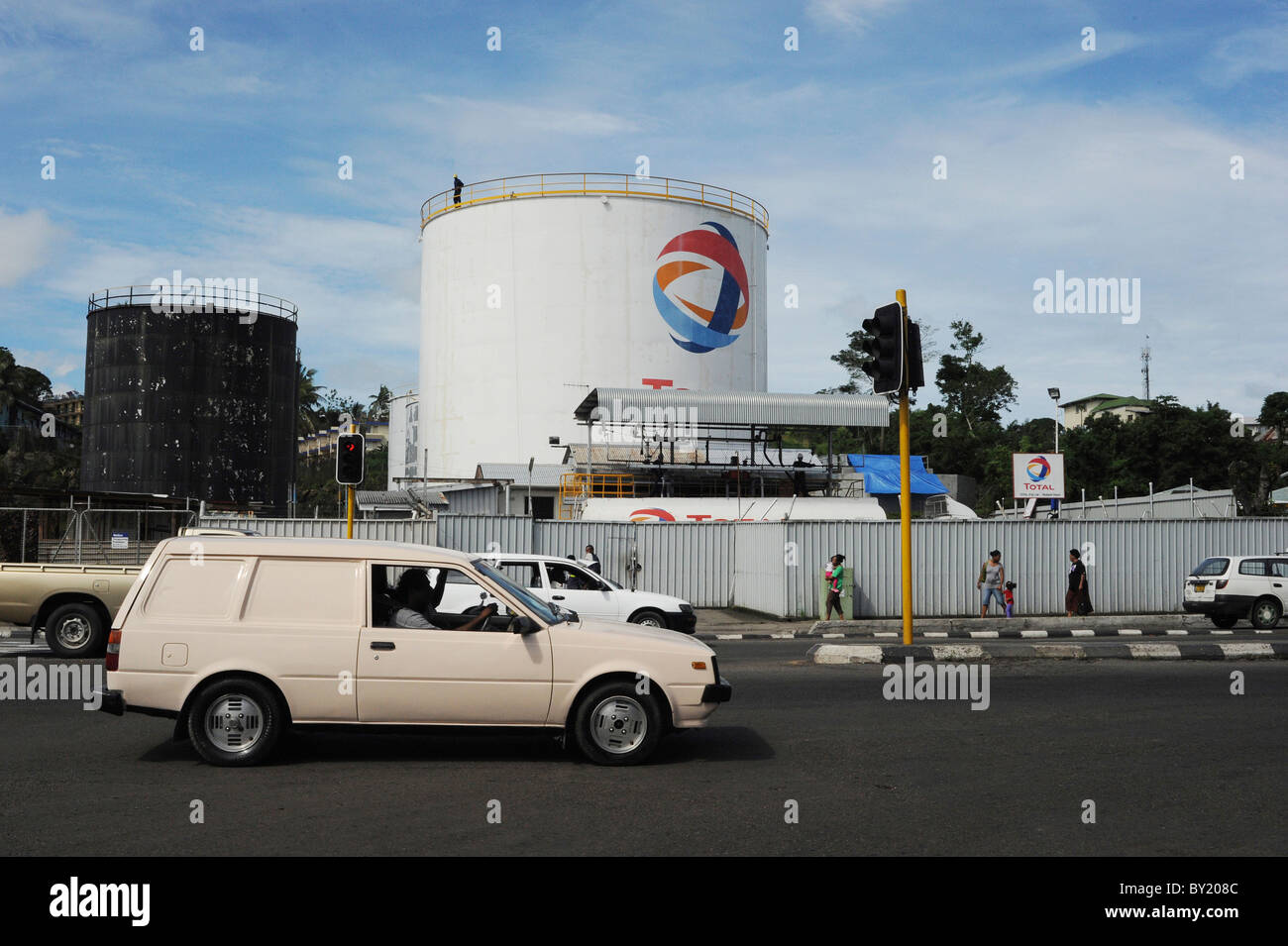 Total Oil Storage Facility, Rodwell Road, Suva, Fiji Stock Photo