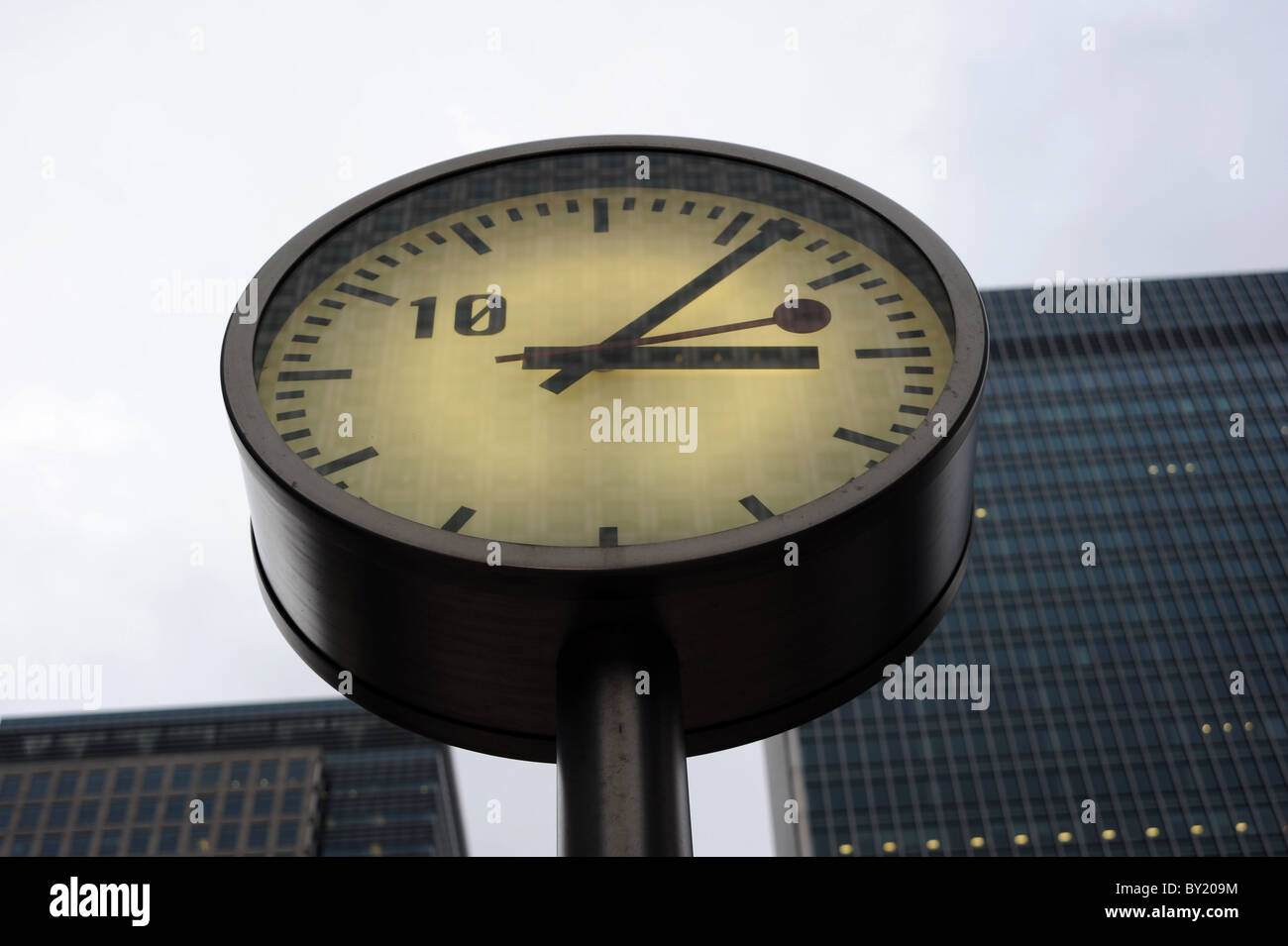 Konstantin Grcic Clock at Canary Wharf, Docklands Stock Photo