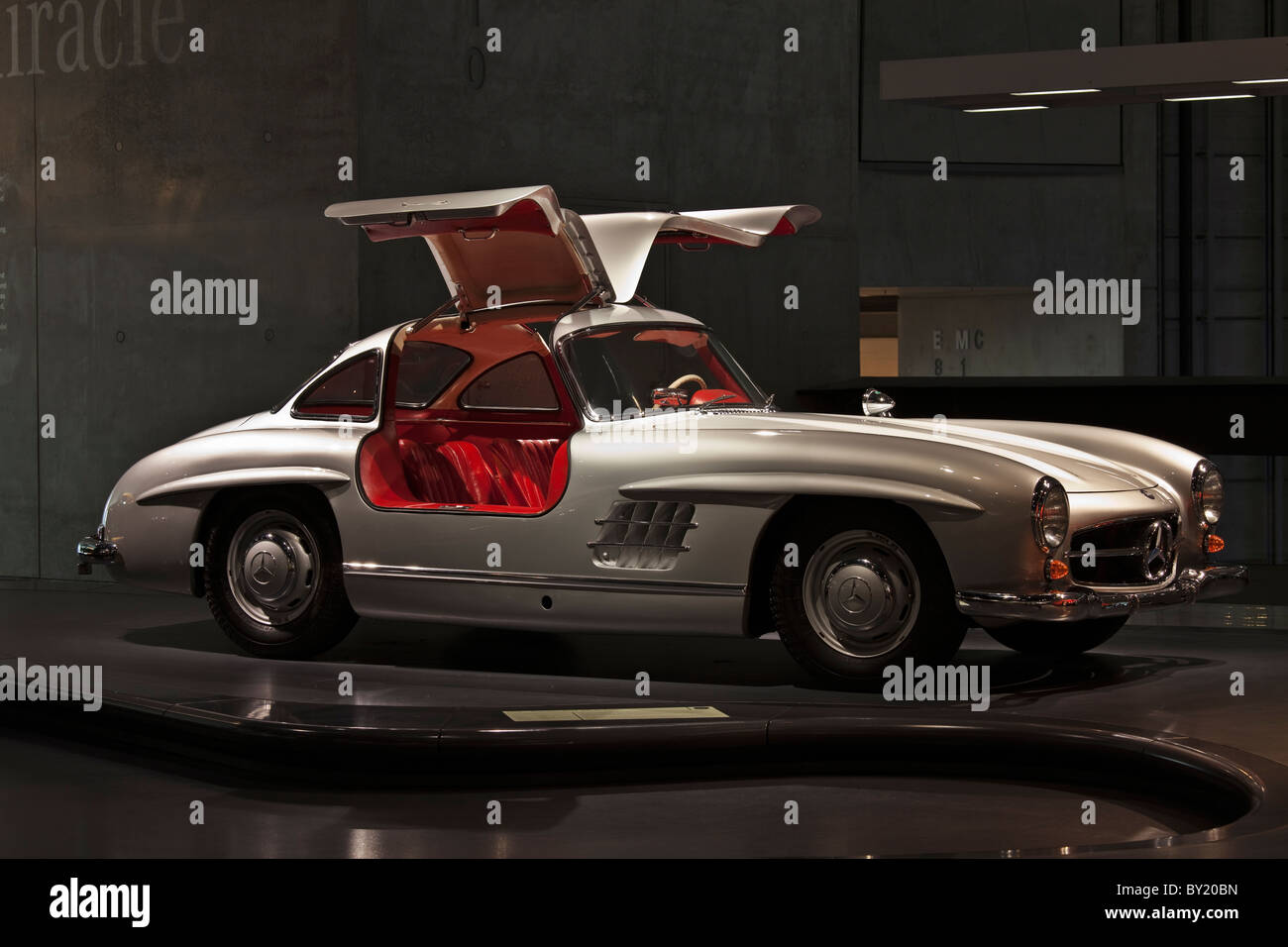 Germany,Stuttgart, Mercedes-Benz Museum, 1955 Mercedes-Benz 300 SL Coupe Stock Photo