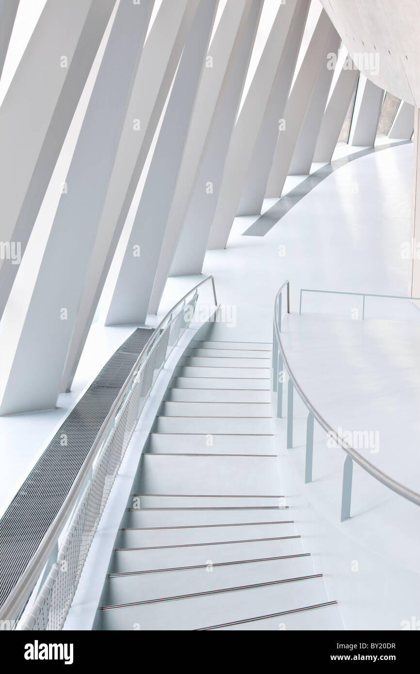 Germany,Stuttgart, Mercedes-Benz Museum, graphic staircase Stock Photo