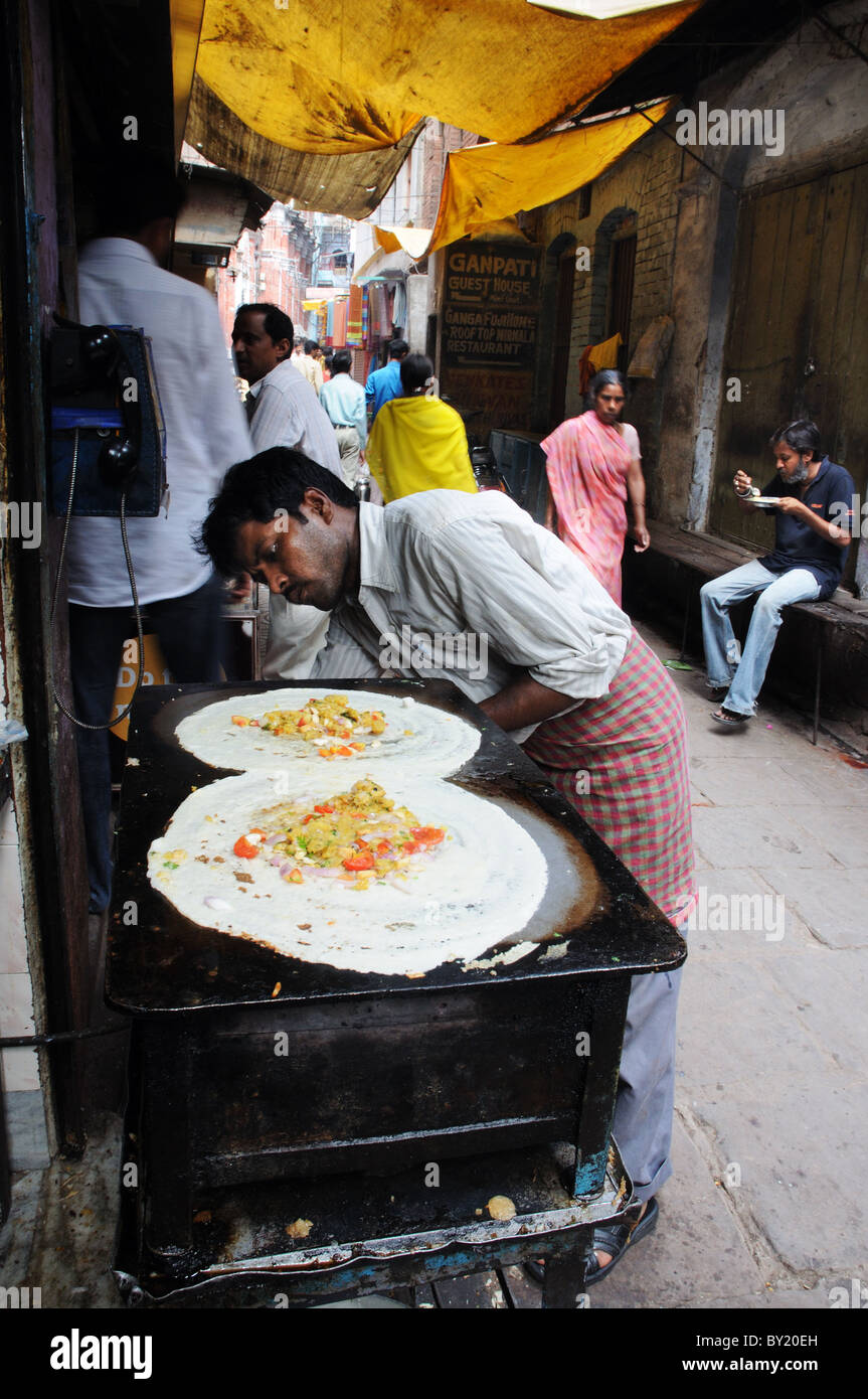 Indian street cooking Stock Photo