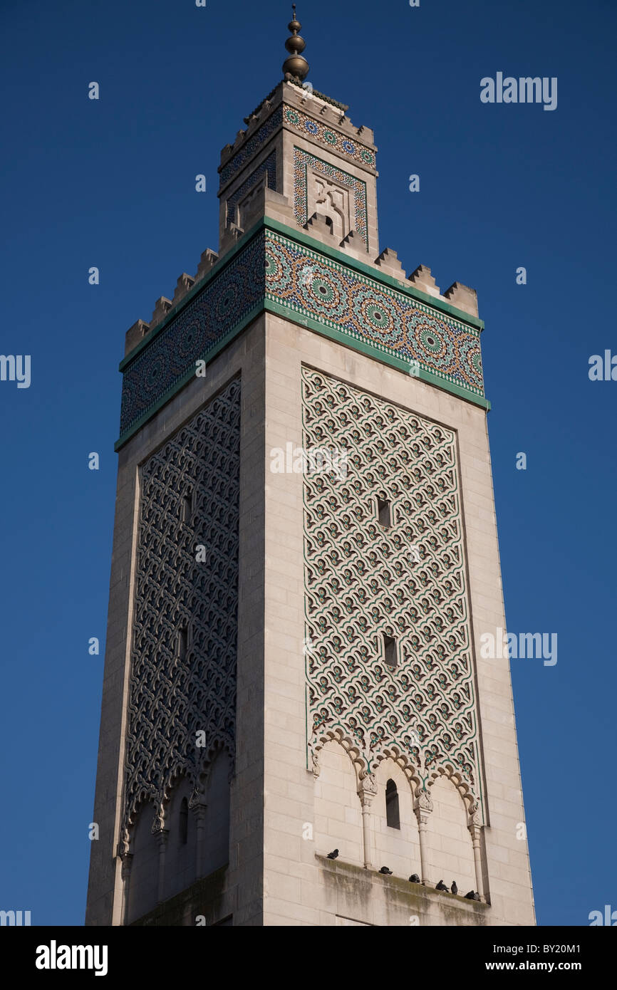 Tower of Central Mosque in Paris, France Stock Photo