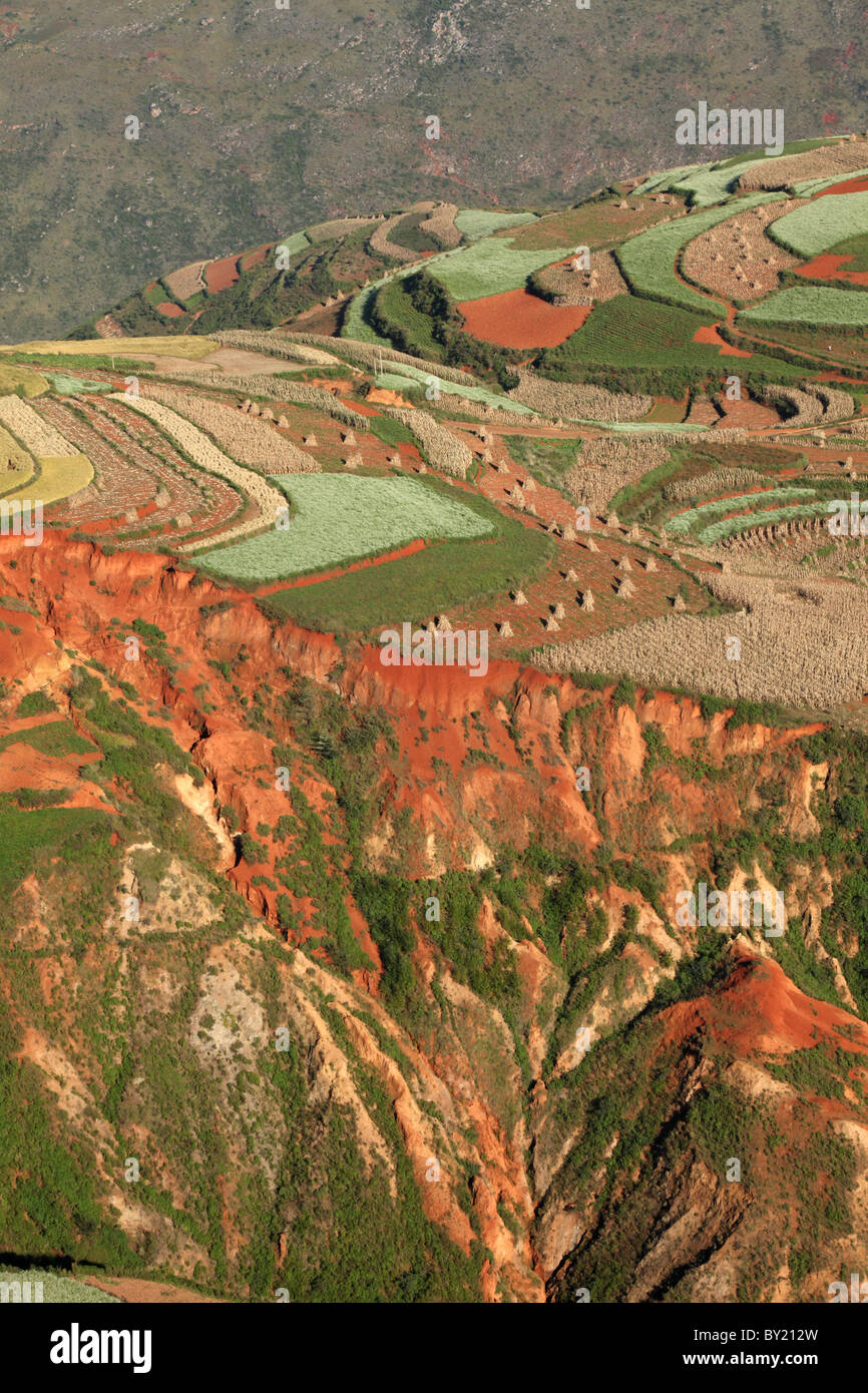 Red Land Soil, Dongchuan, Yunnan Province, China Stock Photo