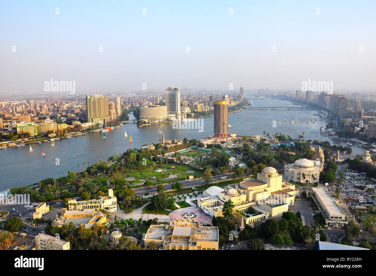 View of the Nile River in Cairo, Egypt Stock Photo