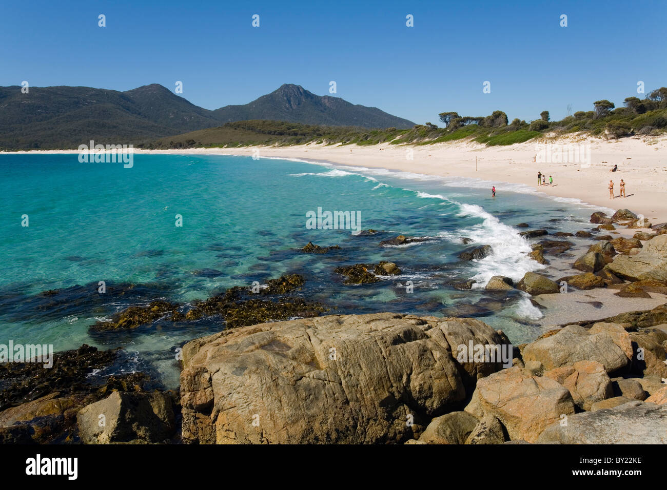 Australia, Tasmania, Freycinet National Park.  Wineglass Bay. Stock Photo