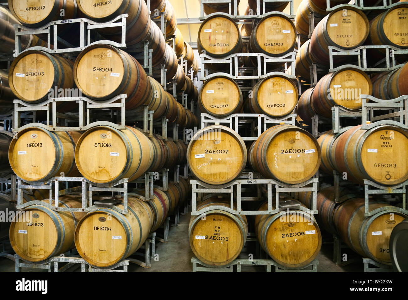 Australia, Western Australia, Margaret River. Wine barrels at the