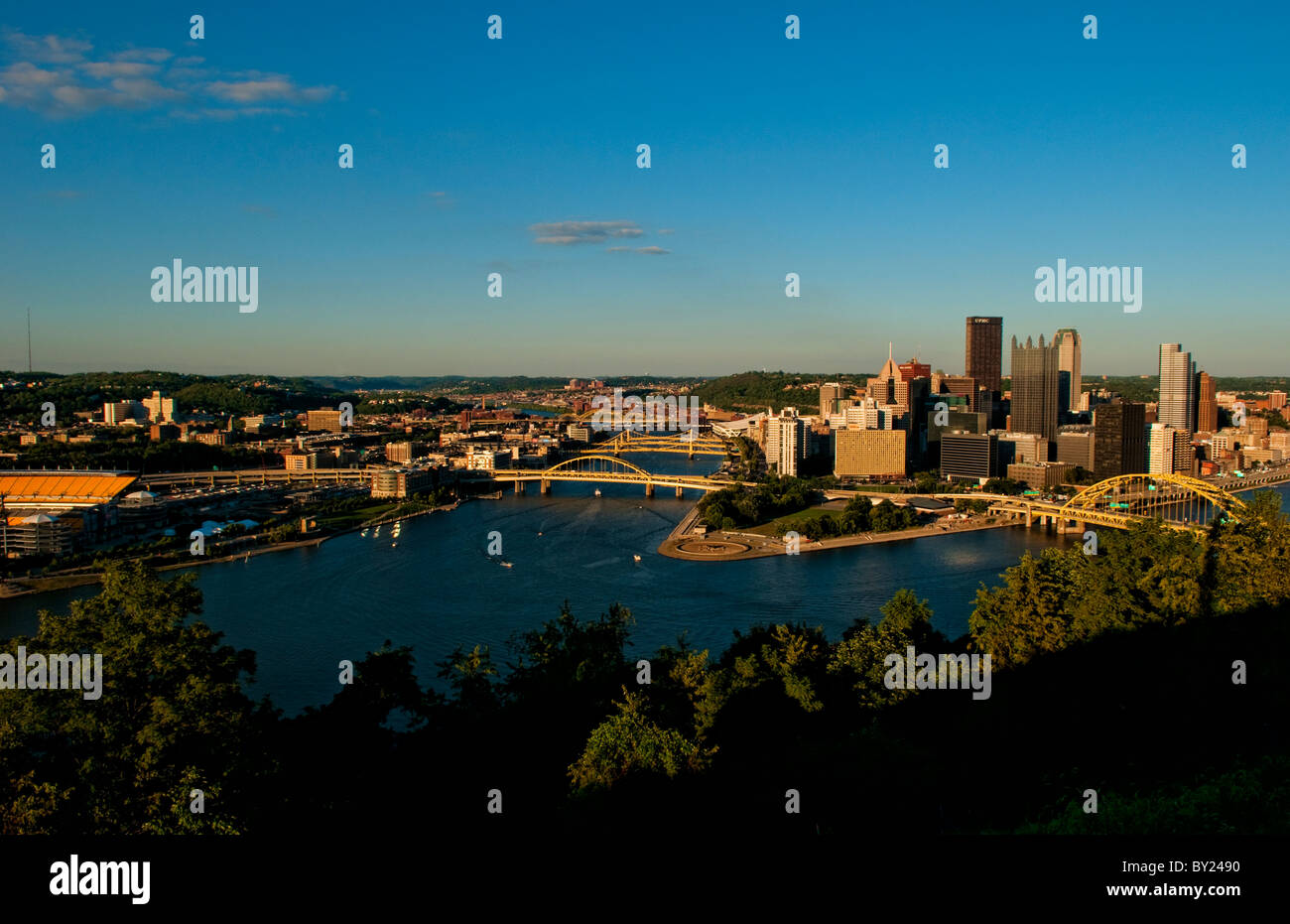 Pittsburgh Pennsylvania and the Three Rivers taken from Mt Washington