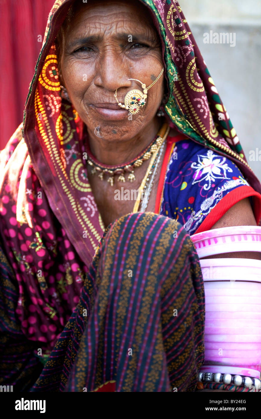 India, Rajasthan, Narlai. Traditional clothing very much forms part of