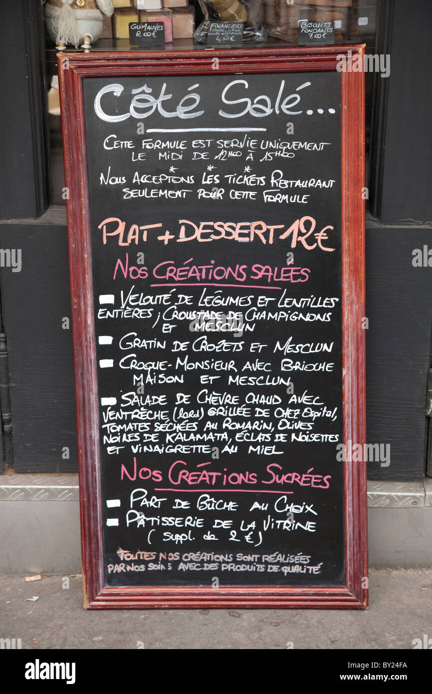 French Menu outside Restaurant, Paris Stock Photo - Alamy