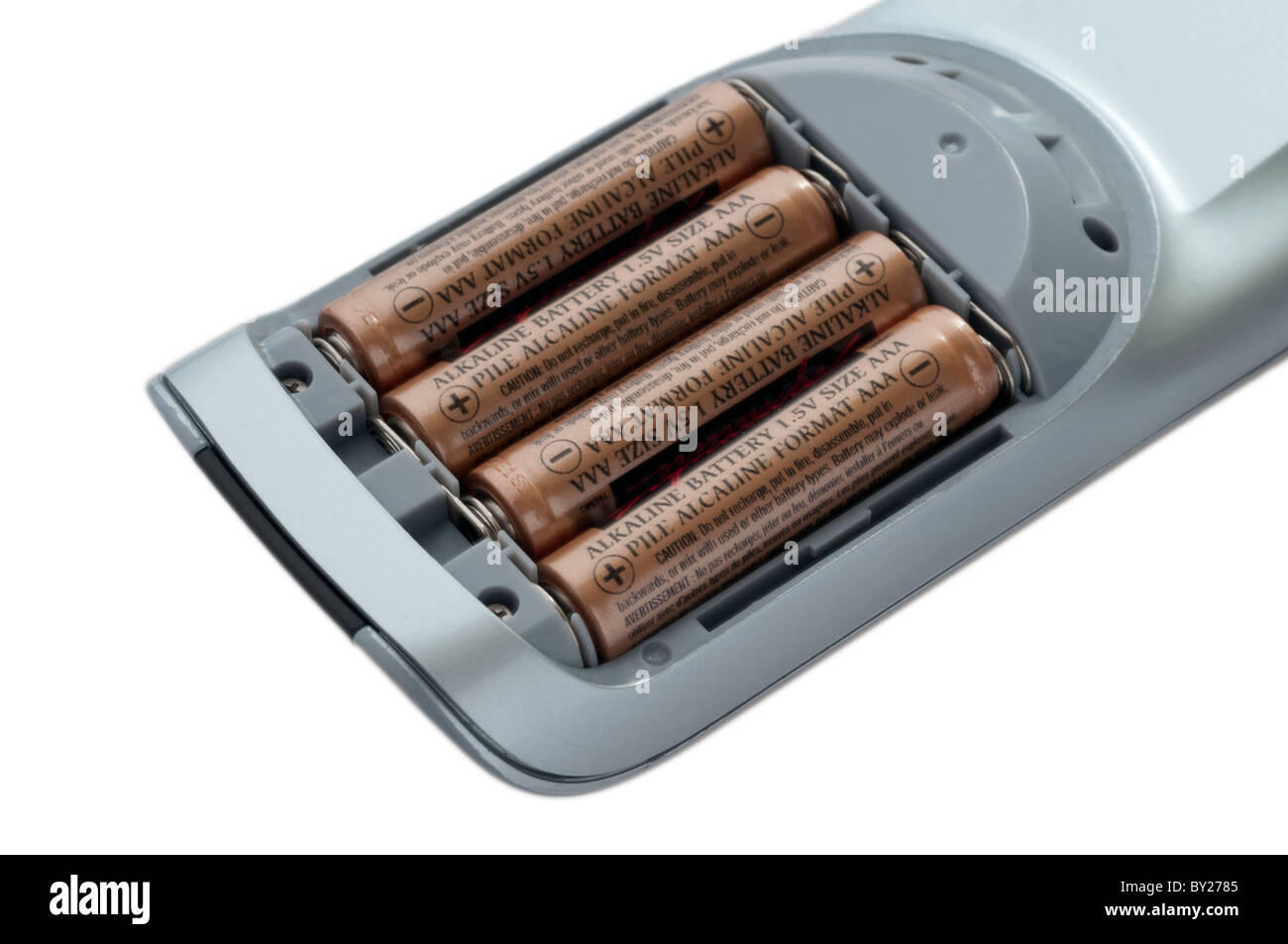 Batteries in Remote Controller on White Background Stock Photo Alamy