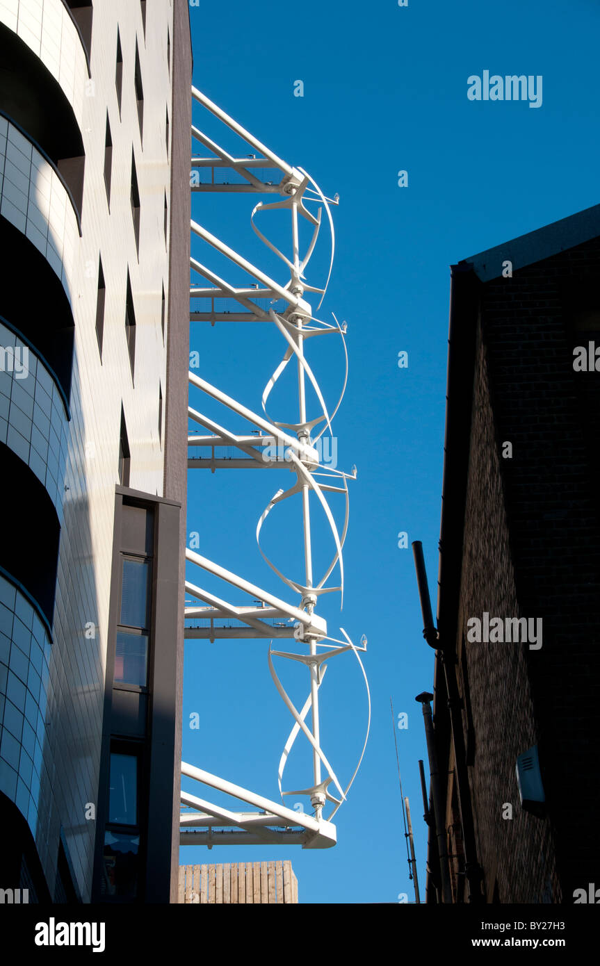 Curated visual reference: Visual Reference: Kinetica Apartment Building With Four Wind Turbines Stock Photo