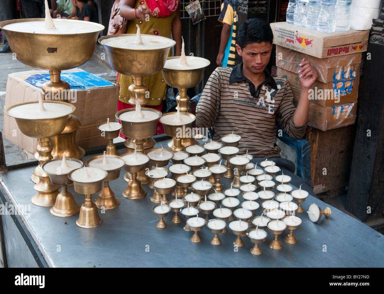 butter candles for sale at a temple in Durbar Square in Kathmandu