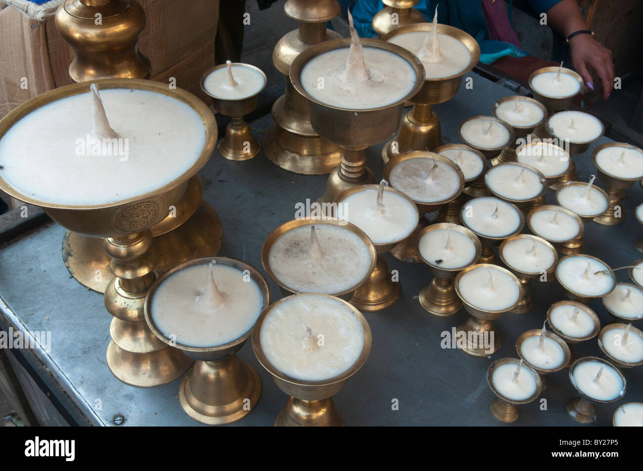 butter candles for sale at a temple in Durbar Square in Kathmandu