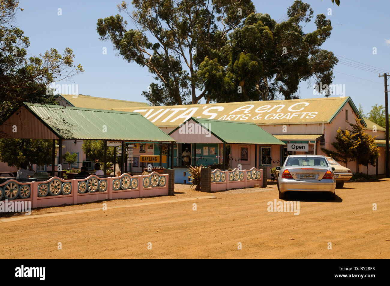Old railway station of Darling an African town close to the west coast north of Cape Town South Africa Evita Se Perron centre Stock Photo