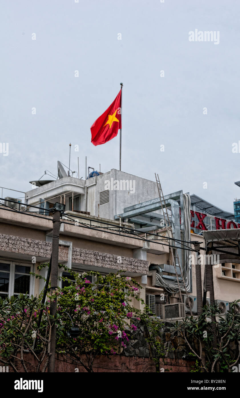 Saigon Ho Chi Ming City Vietnam famous Rex Hotel where last helicopter left at end of war Stock Photo