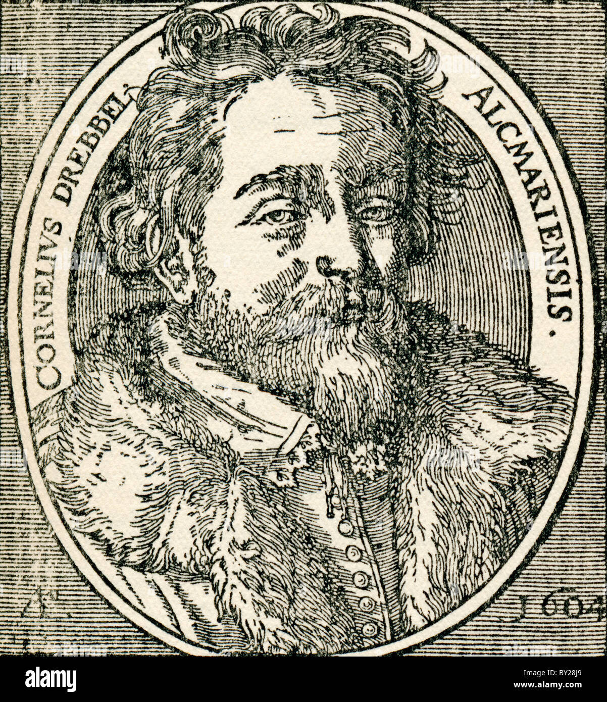 Cornelius Jacobszoon Drebbel, 1572 to 1633. Dutch inventor of the first navigable submarine in 1620. Stock Photo