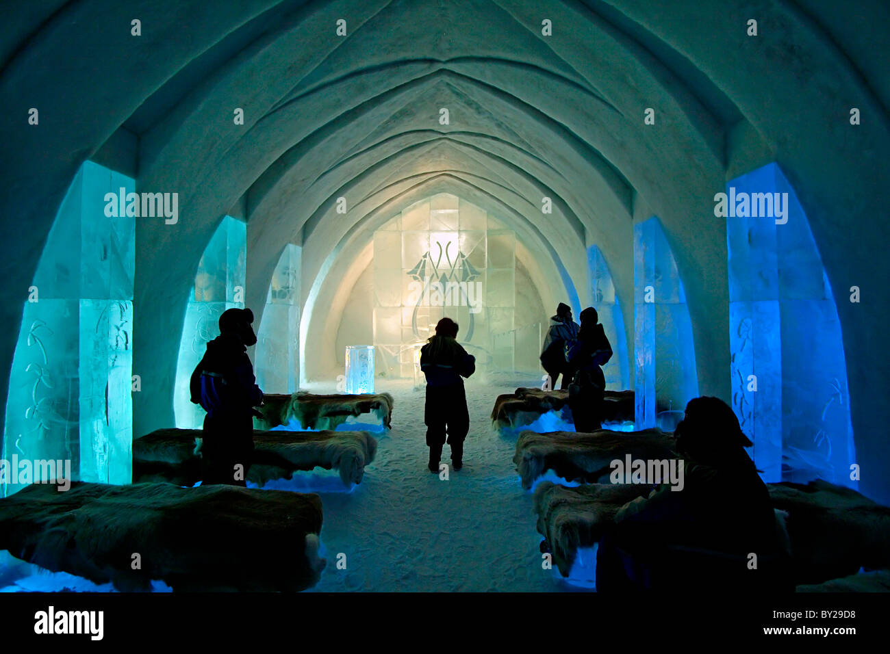 The Ice church of the Ice hotel, in Jukkasjarvi, Lappland, Sweden Stock