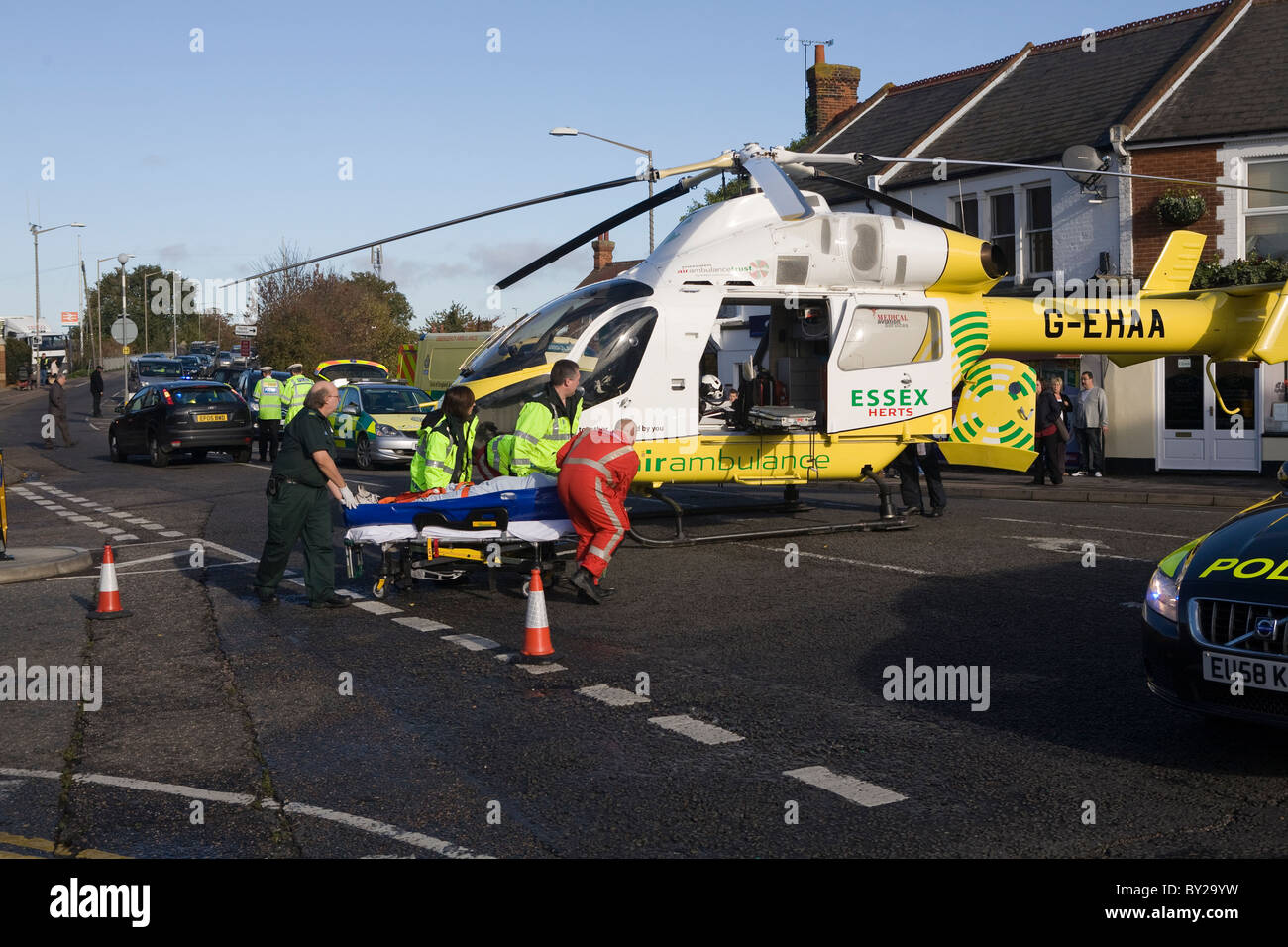 Medical Emergency Helicopter, Essex Air Ambulance Stock Photo