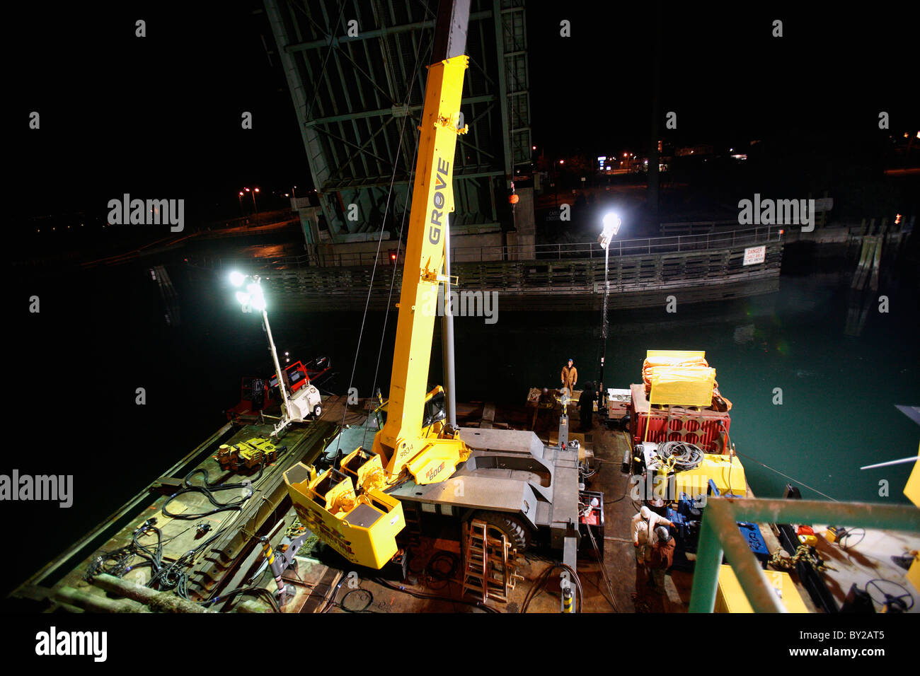 A drawbridge undergoes repairs Stock Photo - Alamy
