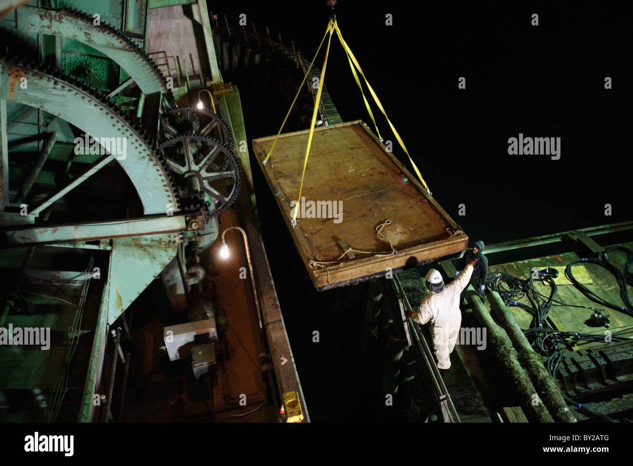 A drawbridge undergoes repairs Stock Photo - Alamy