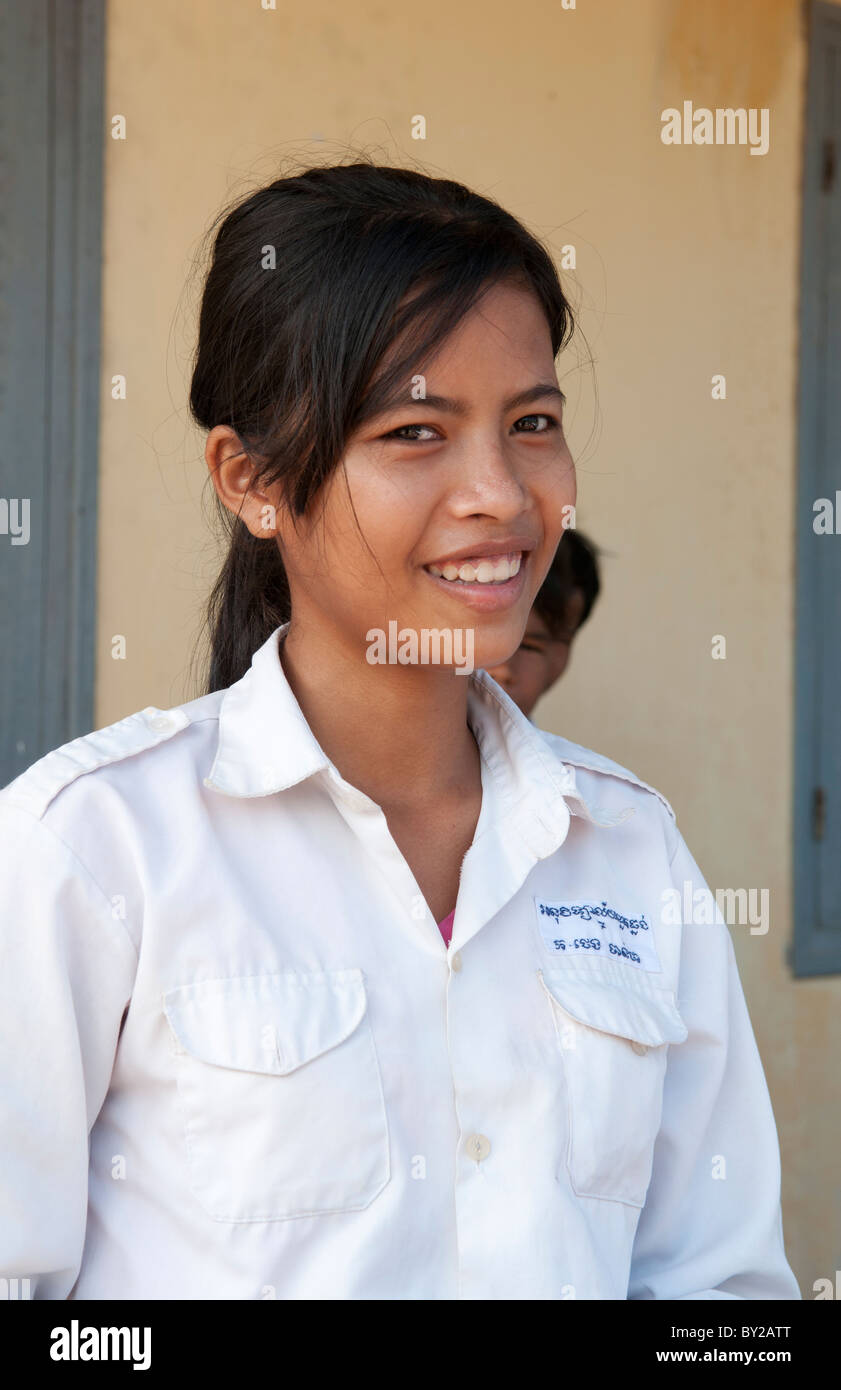 School girl in school grade 7 near Siem Reap In Cambodia Asia Stock ...