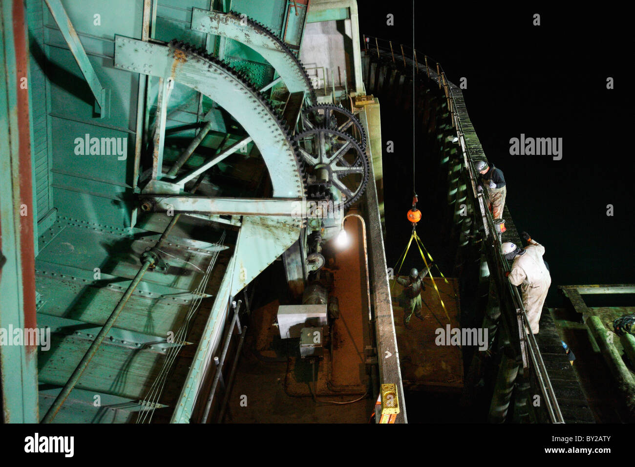 Drawbridge Fail A drawbridge undergoes repairs Stock Photo - Alamy