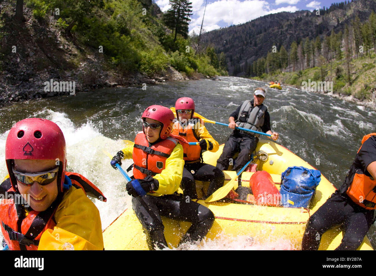 Rafting the Middle Fork of the Salmon River, ID. Stock Photo