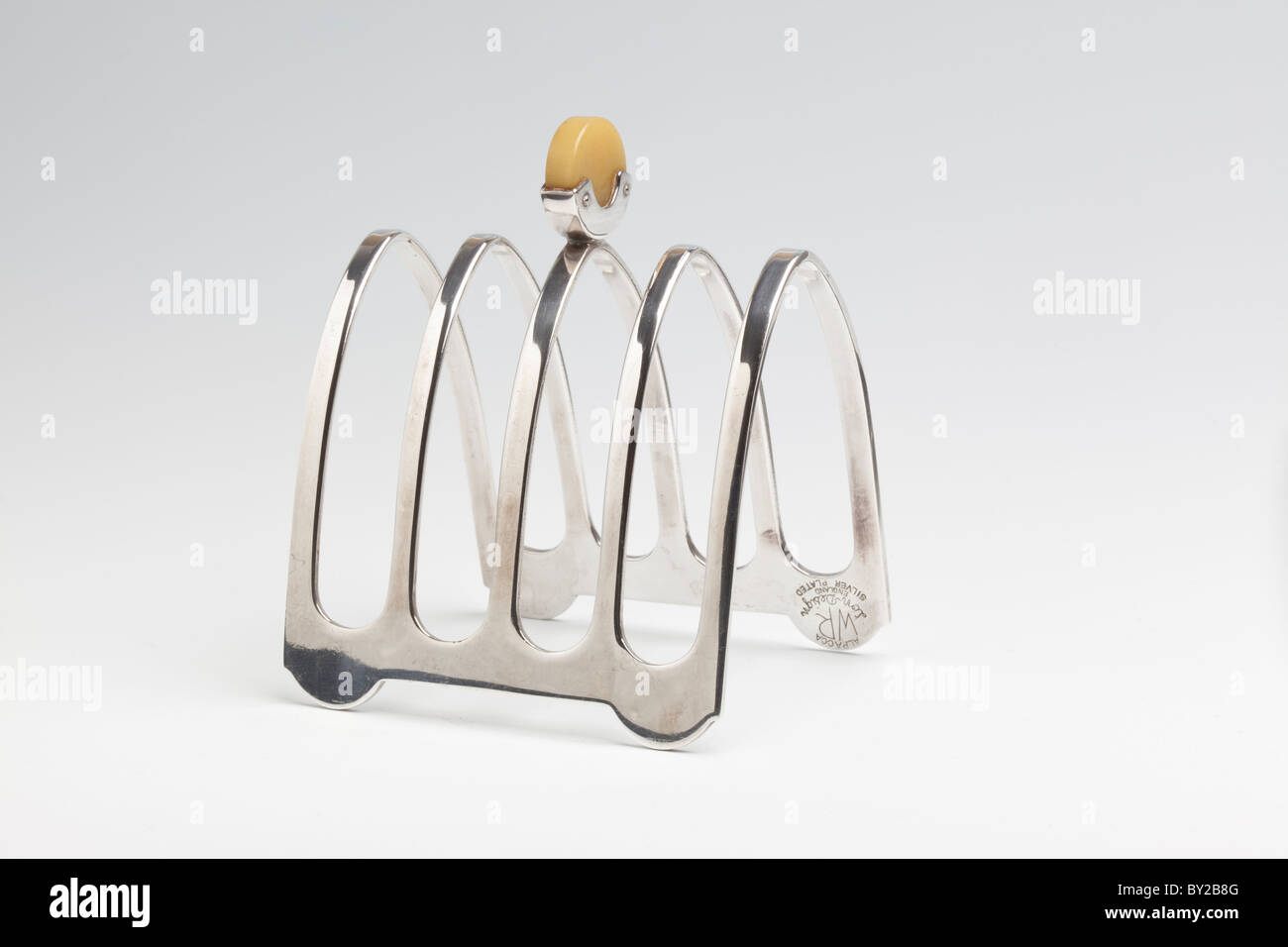 Silver plated toastrack in the Art Deco style, 1920s Stock Photo