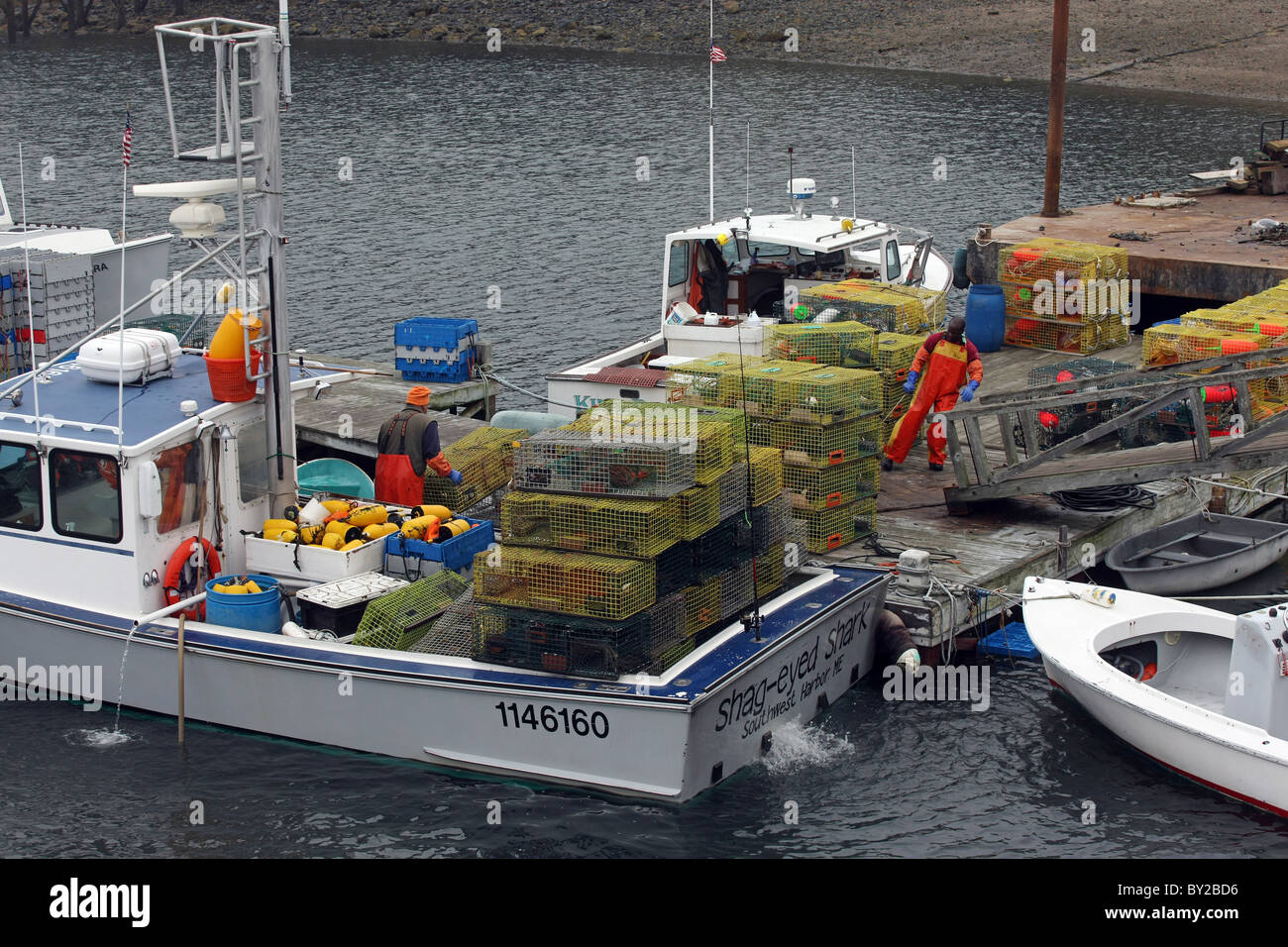 Lobster boats dock at the Harbor In Bass Harbor, Maine Acadia National