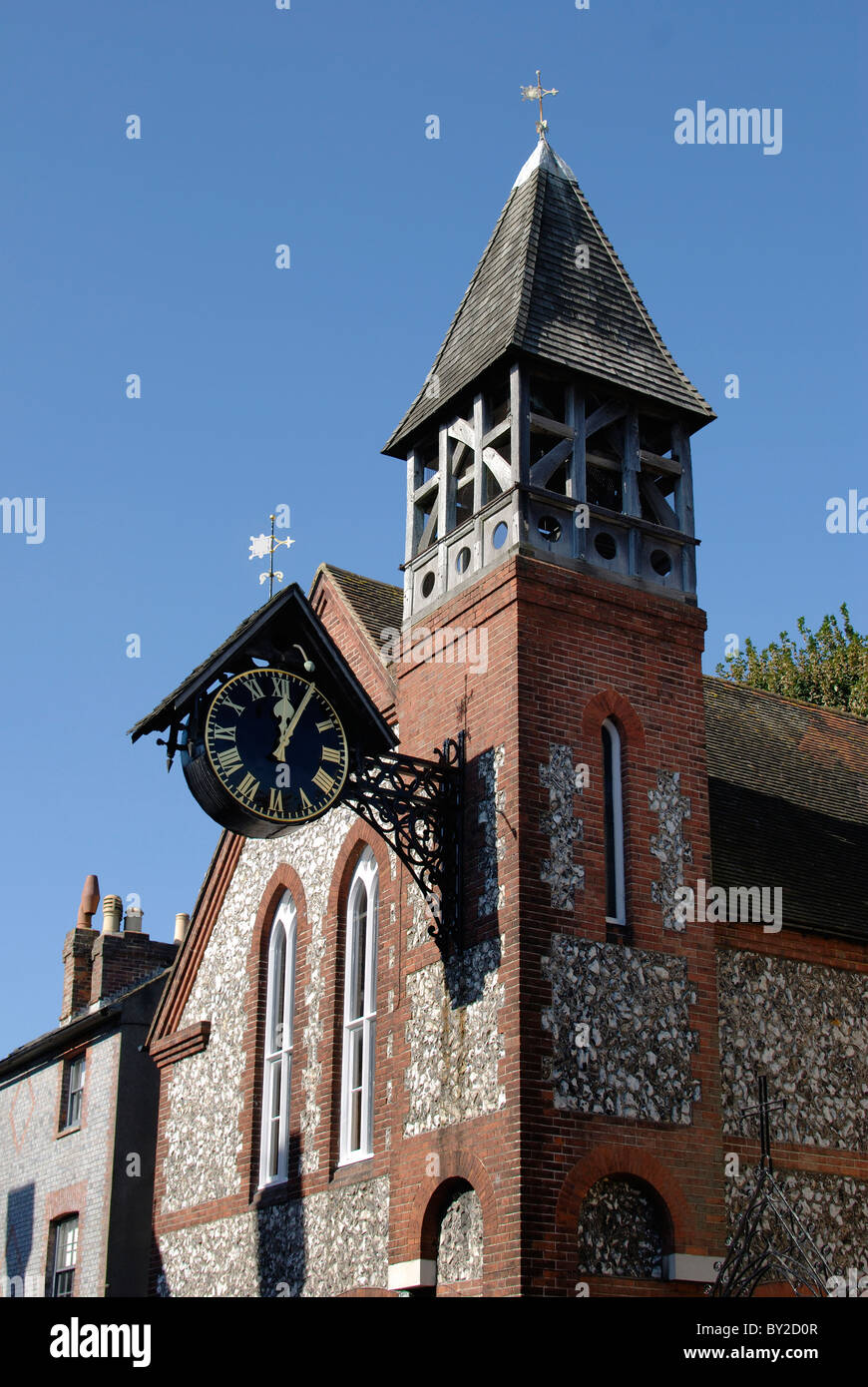 Clock and bell tower on Saint Michaels in Lewes church. Lewes. East