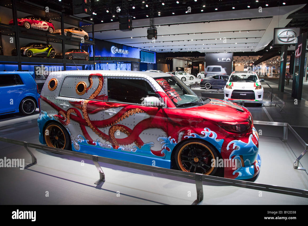 Detroit, Michigan - The Squid, a modified Scion xB, on display at the North American International Auto Show. Stock Photo