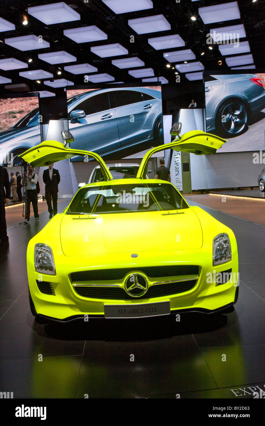 Mercedes SLS AMG E-Cell Electric Car Stock Photo