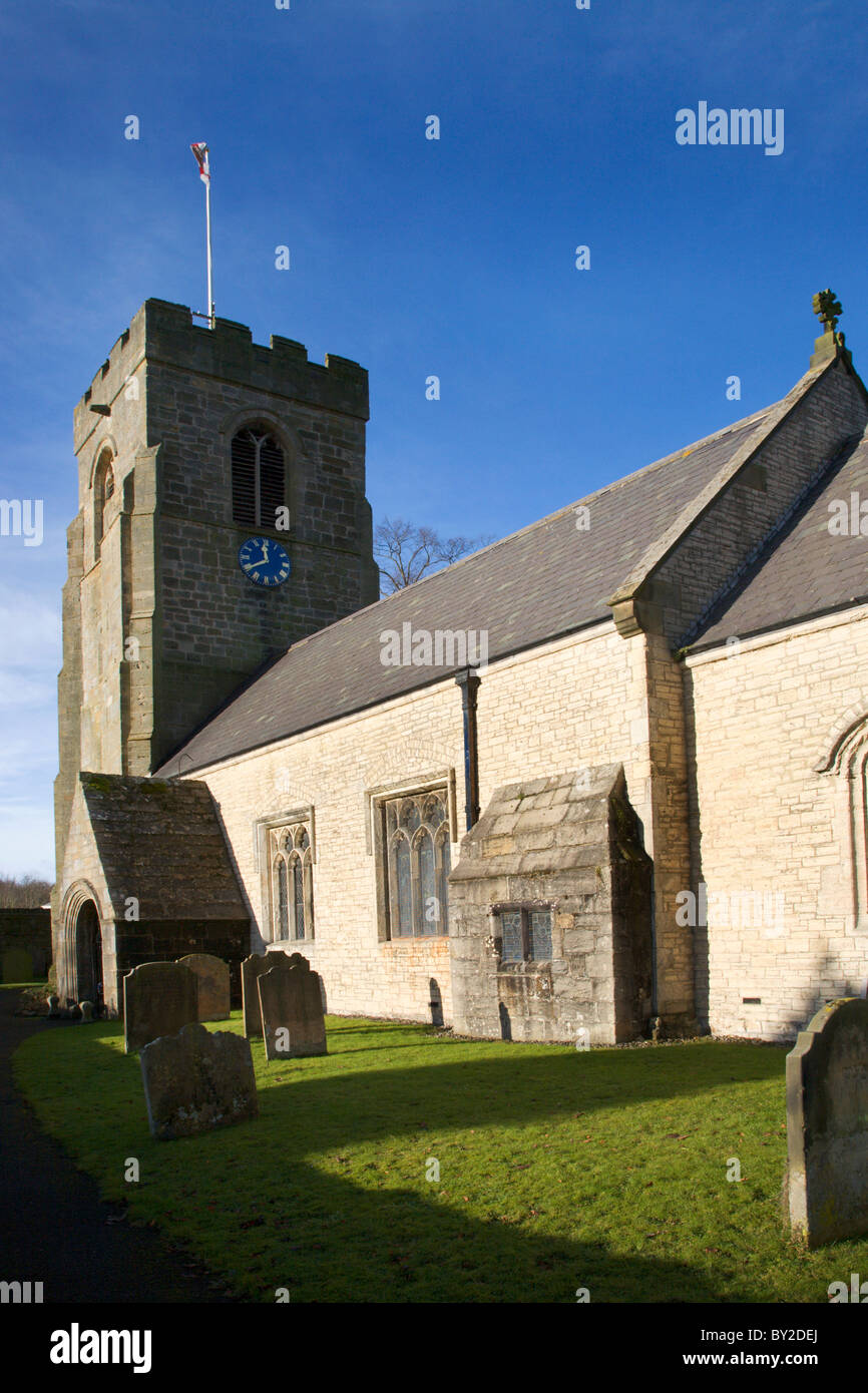 St Nicholas Church West Tanfield North Yorkshire England Stock Photo