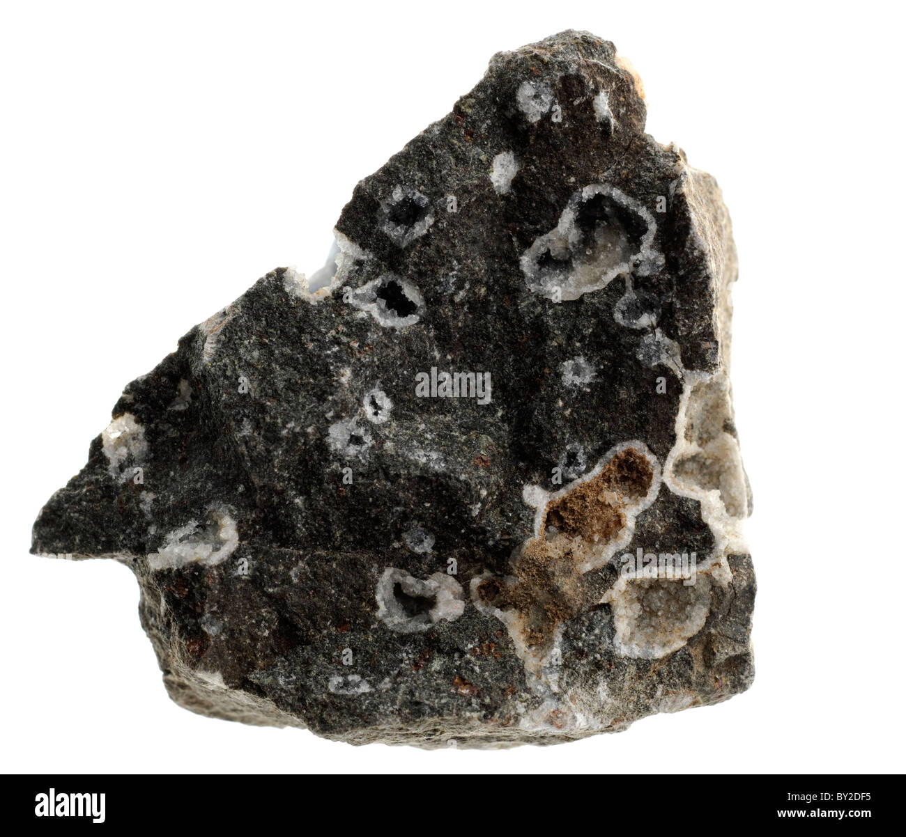 Amygdaloidal Basalt. Igneous rock sample Stock Photo