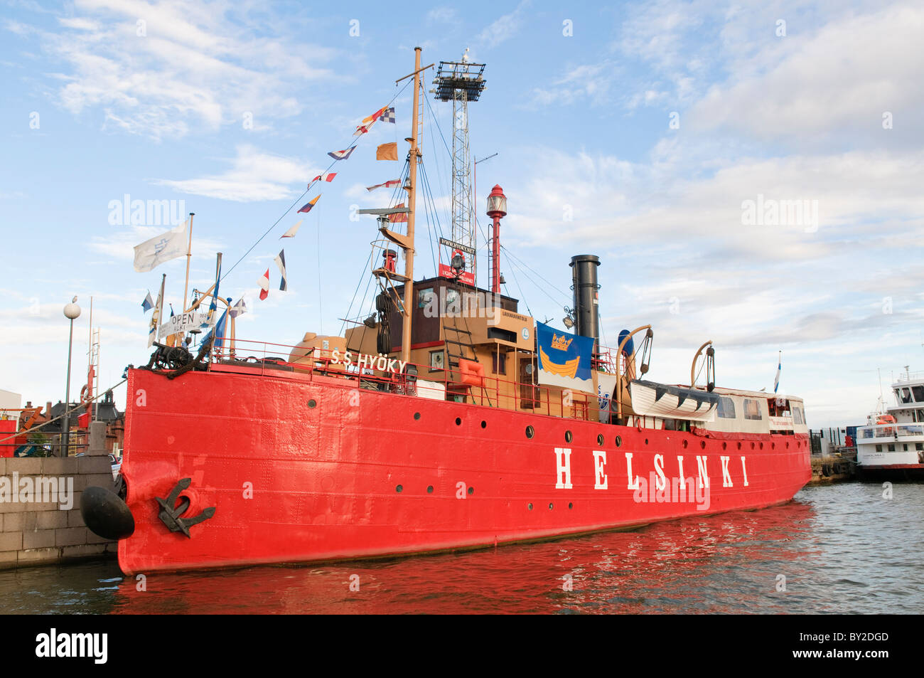 The old lightship 'Hyoky' in Helsinki harbour, Finland. Stock Photo