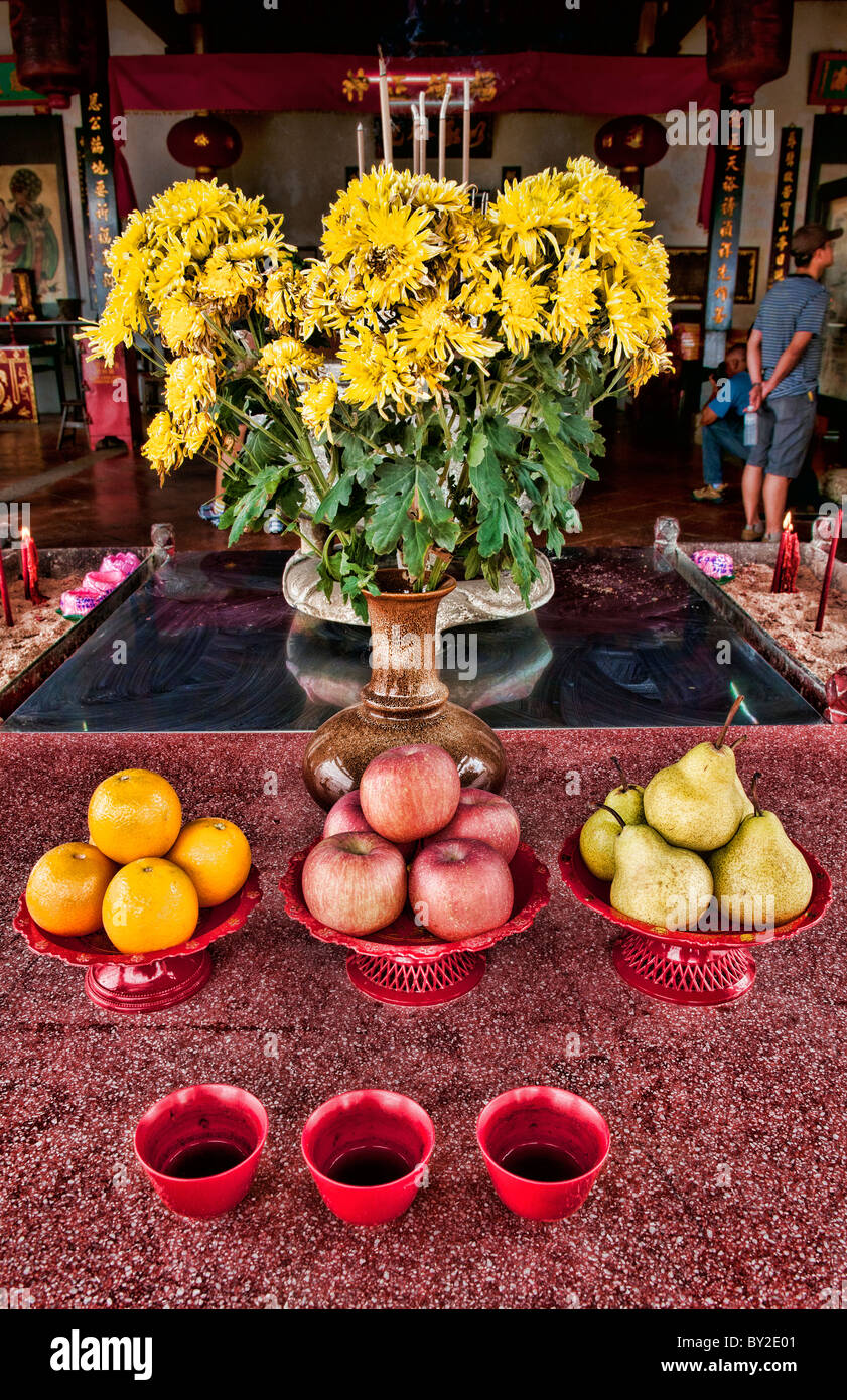 Melaka Malaysia Heritage City flowers at temple shrine Stock Photo Alamy